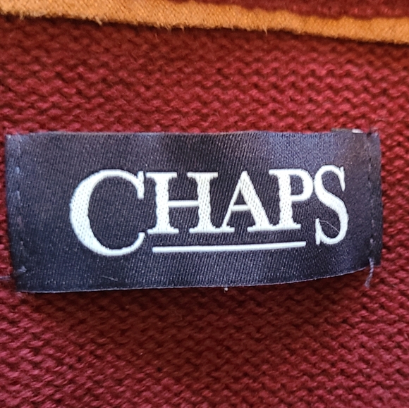 Chaps Men's Classic Long Sleeve Sweater with elbow patches,  Size: XL Color: Red - Picture 12 of 16